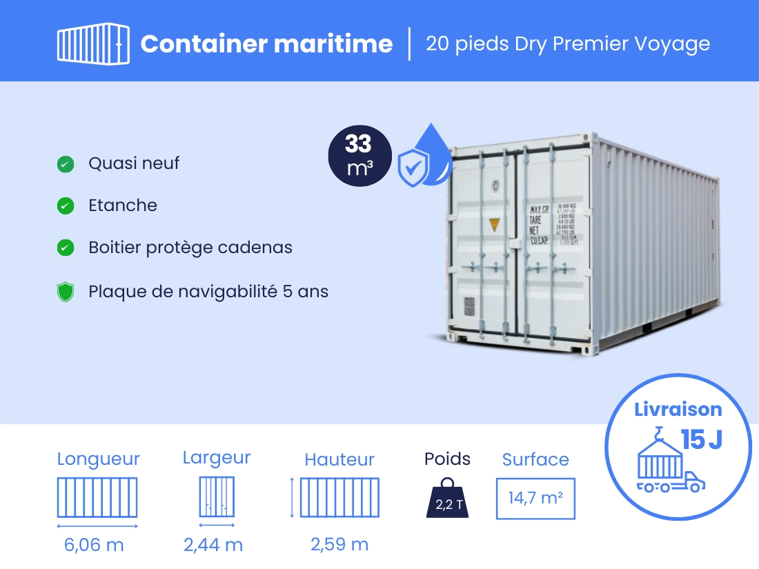 Container maritime 20 Pieds DRY PREMIER VOYAGE – Image 3