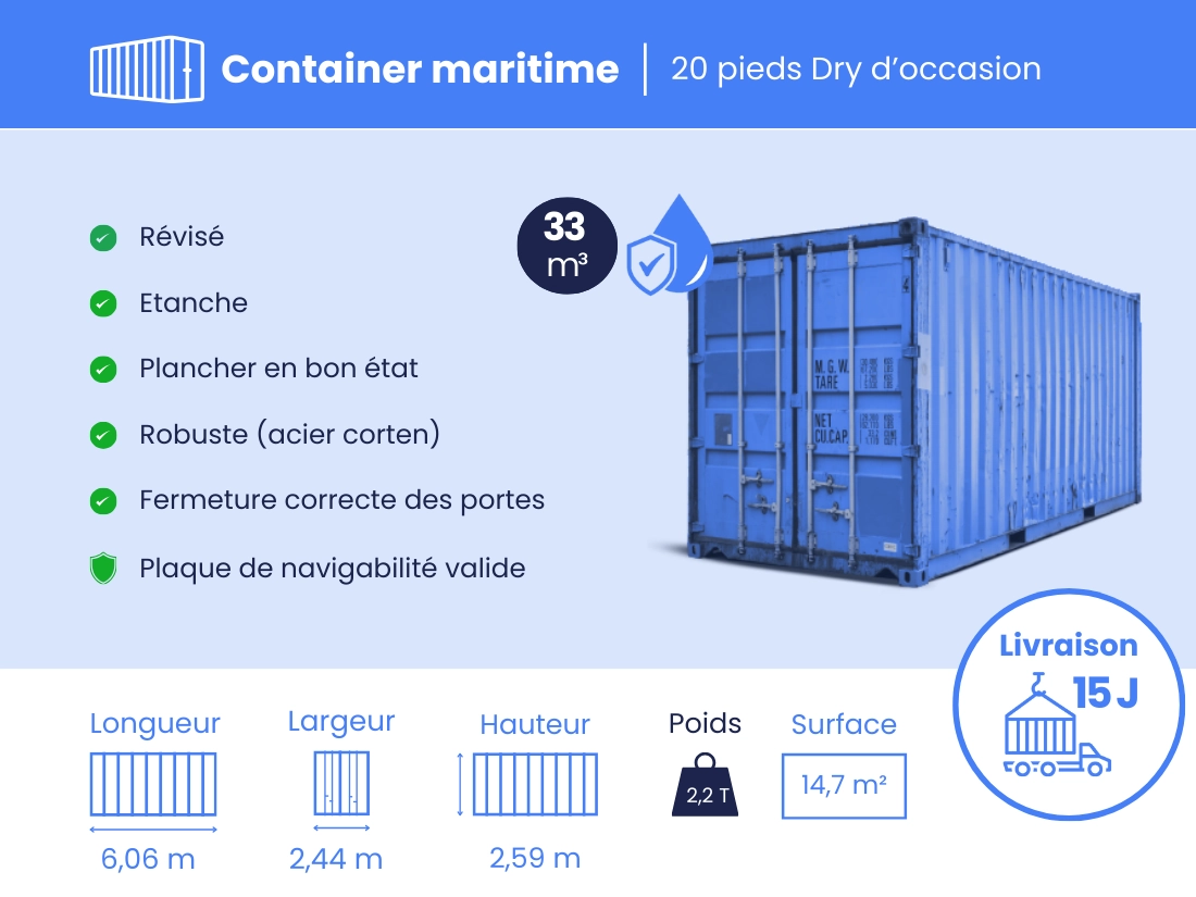 Container maritime 20 Pieds DRY DERNIER VOYAGE – Image 4
