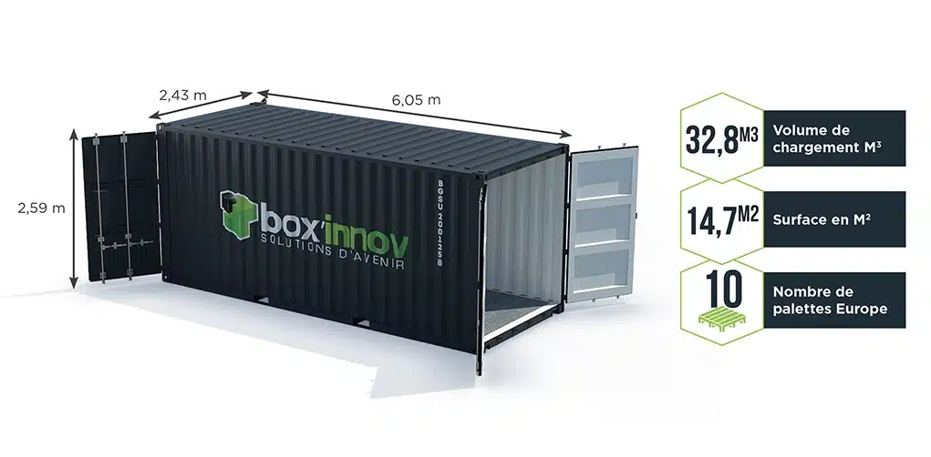 Container maritime 20 pieds dry double porte – Image 7